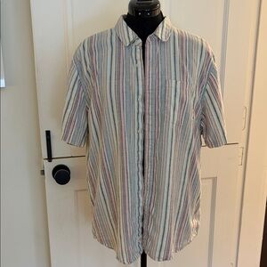 Marine Layer Casual Striped Button-Down short sleeve shirt for men